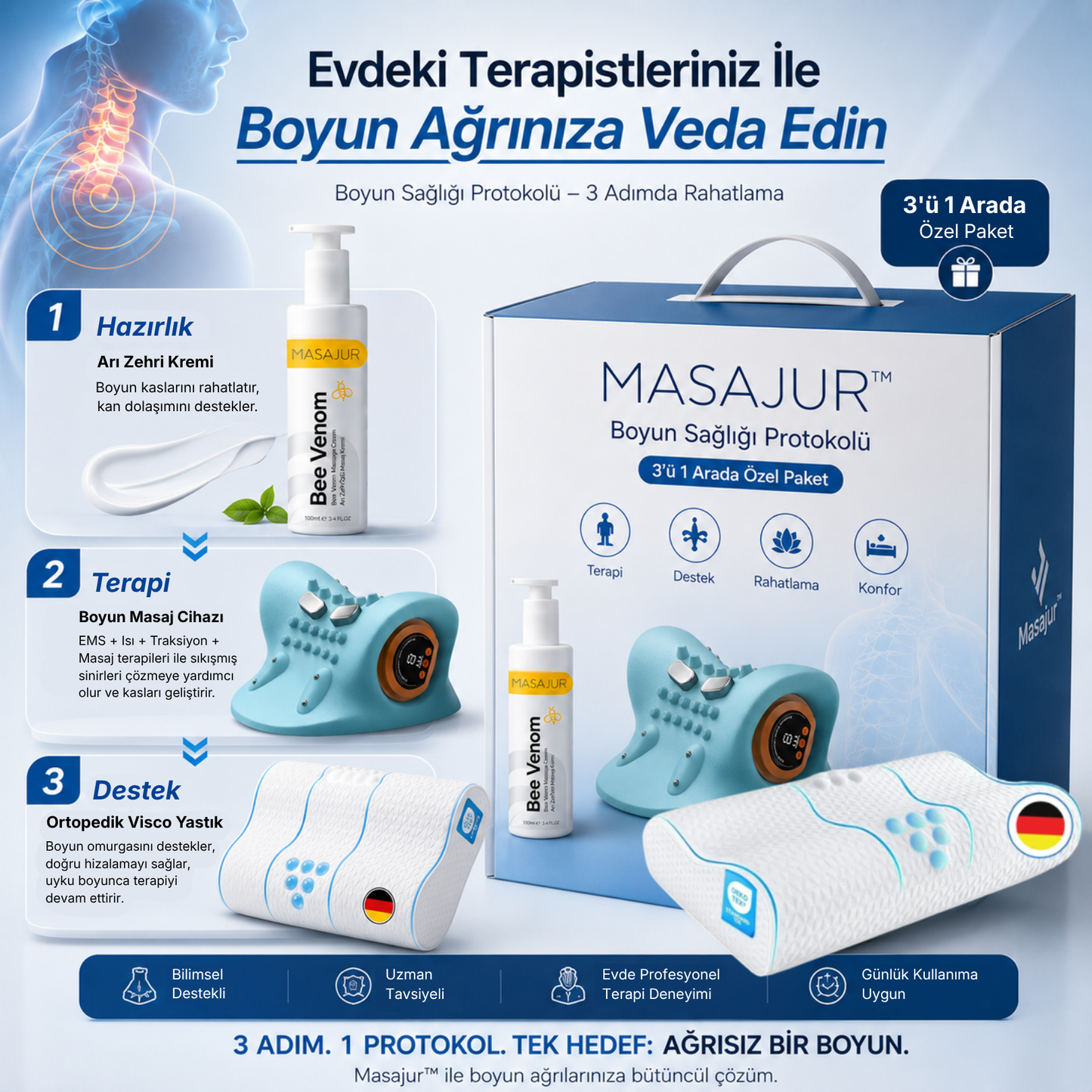 Masajur™ Evde Boyun Terapisi Paketi